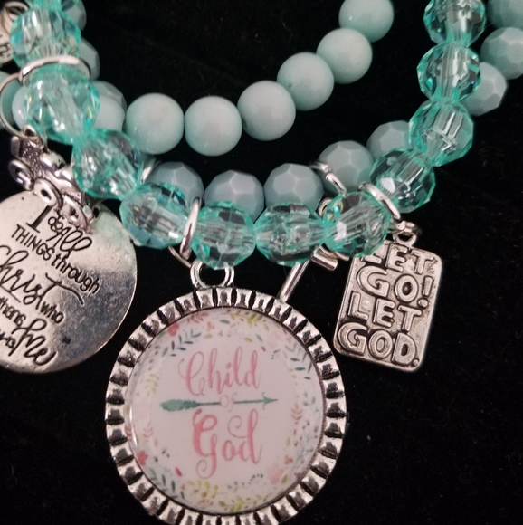 Mint to be inspirational Christian beaded charm br - Picture 2 of 6